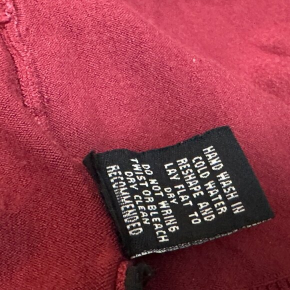 BCBG Max Azria Hooded Zippered Cardigan Knit Sweater, Rayon Blend, Cranberry, XL - Picture 12 of 12